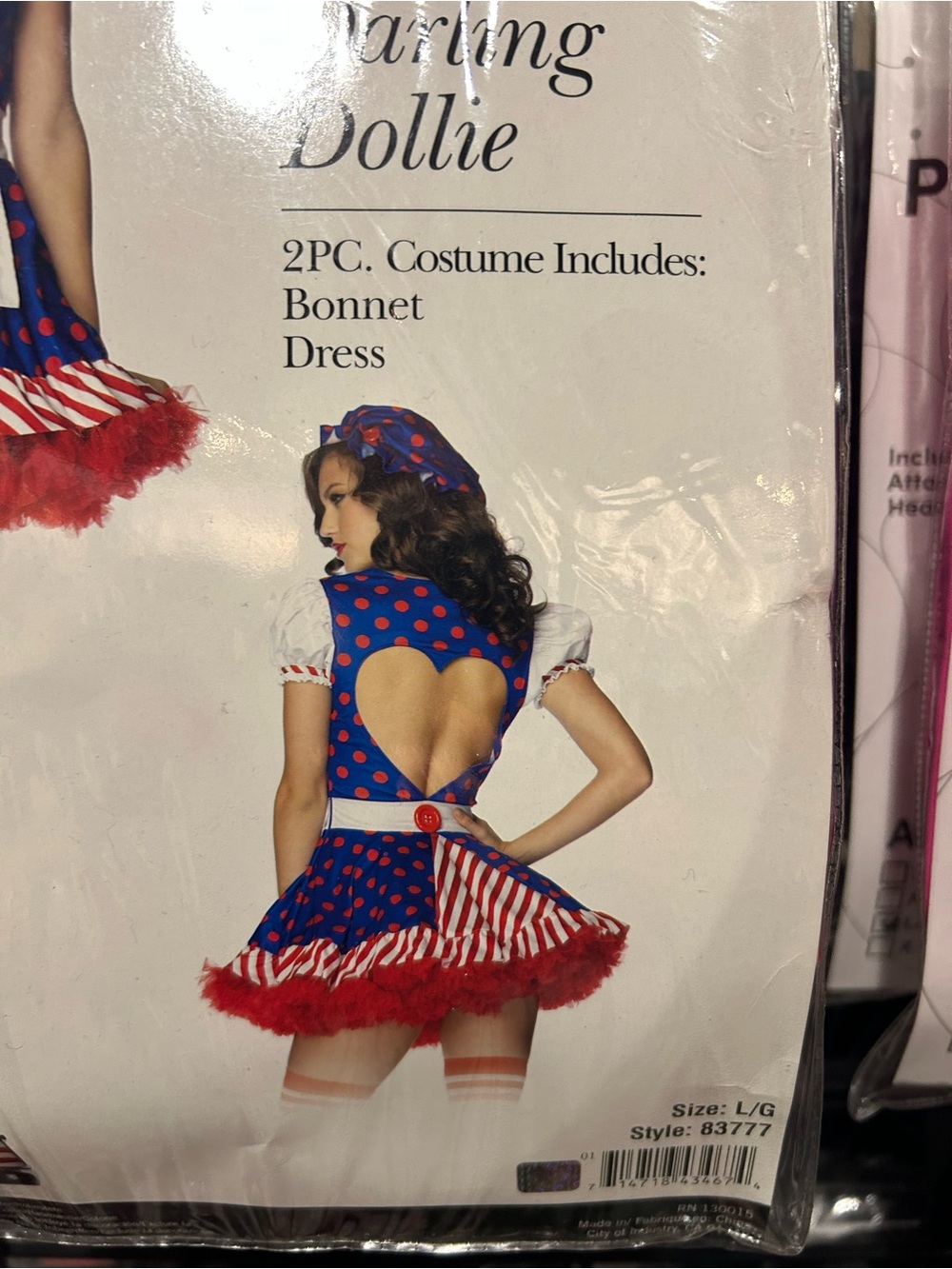 Leg Avenue Darling Dollie Costume - Blue, Red & White - Picture 2 of 3